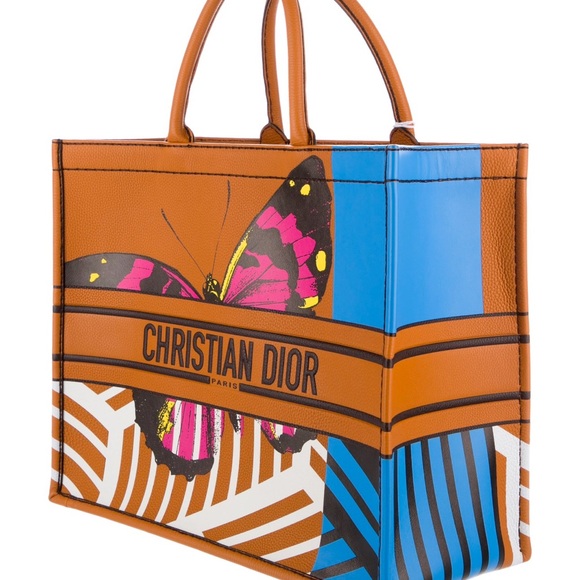 RARE! 👀 Dior Large D Jungle Pop Leather book tote w/COA Limited Edition 🦋 - Picture 8 of 10